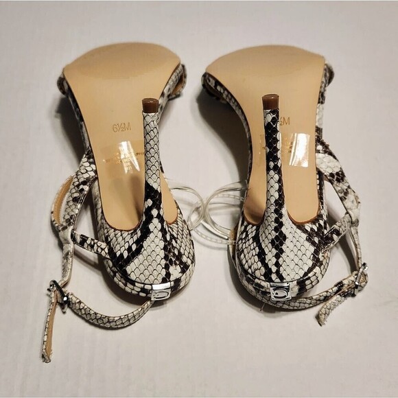 Guess Kabelle Faux Python Ankle Strap Stiletto Heels Black Gray 6.5 - Picture 6 of 10